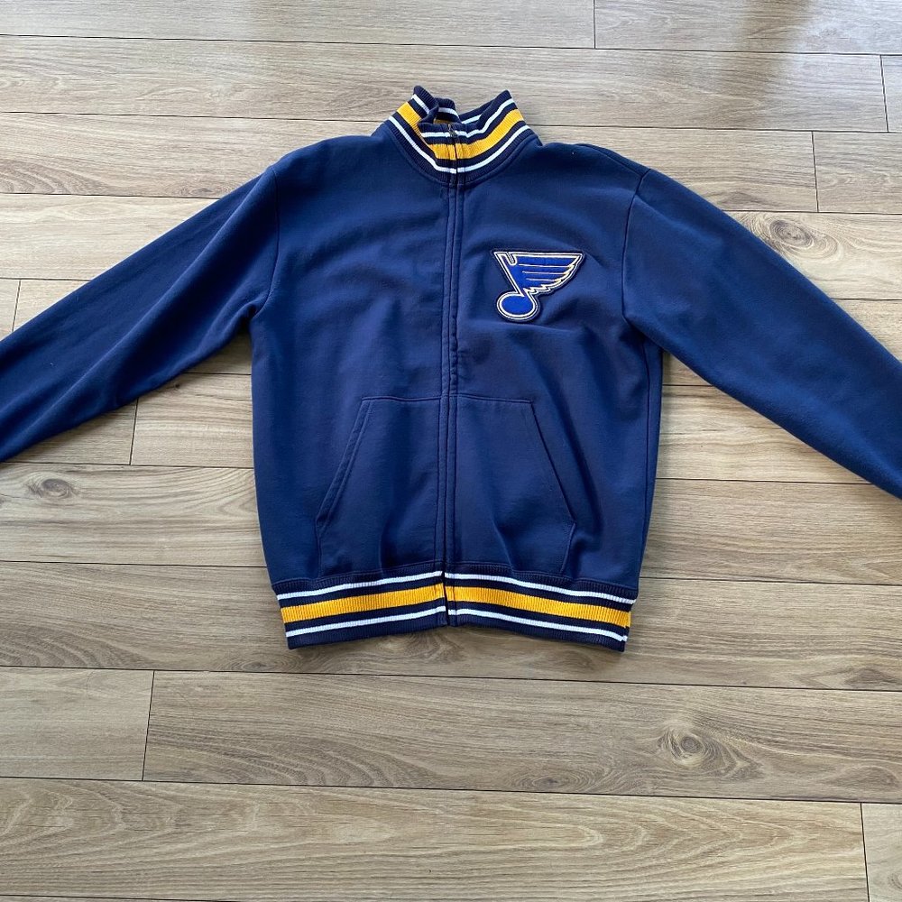St. Louis Blues NHL Jacket (Medium) and Reebok Hat (One Size) - Picture 1 of 11